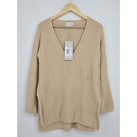 Arje Sweaters - NWT $975 Arje Patmos Luxury Italian Cotton/Wool/Silk Sweater Knit Top Womens M